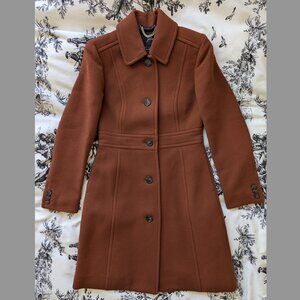 J.Crew lady day topcoat in Italian double-cloth wool blend, color Brown